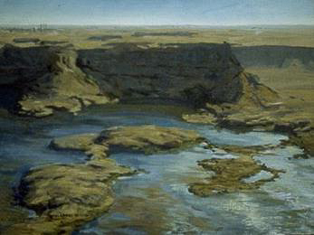 DRY FALLS, oil on canvas, 17 x 24 inches, copyright ©1994 