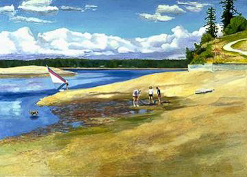 CLAM DIGGERS, oil on canvas, 50 x 70 inches, copyright ©1990 