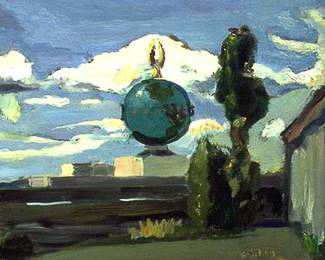 P.I. GLOBE, oil on panel, 16 x 20 inches, copyright ©1994