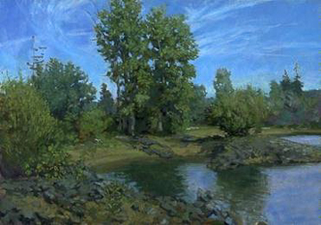 HIGH LAKE, oil on canvas, 24 x 34 inches, copyright ©1995 