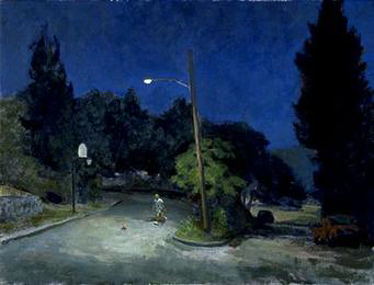 NIGHT HOOPS, oil on canvas, 19 x 25 inches, copyright ©1995