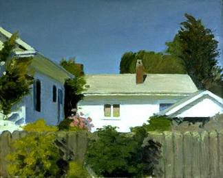 AFTERNOON IN THE BACKYARD, oil on canvas, oil on canvas, 24 x 30 inches, copyright ©1989