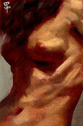 FEMALE TORSO, oil on canvas, 7 x 5 inches, copyright ©1995 
