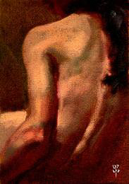 CLASSICAL BACK, oil on canvas, 7 x 5 inches, copyright ©1995 